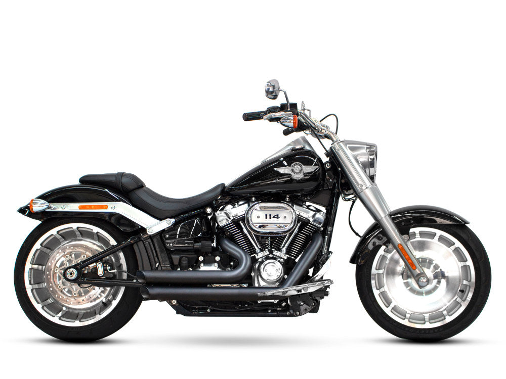 Amendment Exhaust - Black. Fits Softail 2018up.