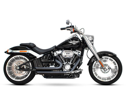 Amendment Exhaust - Black. Fits Softail 2018up.
