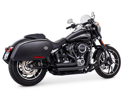 Amendment Exhaust - Black. Fits Softail 2018up.