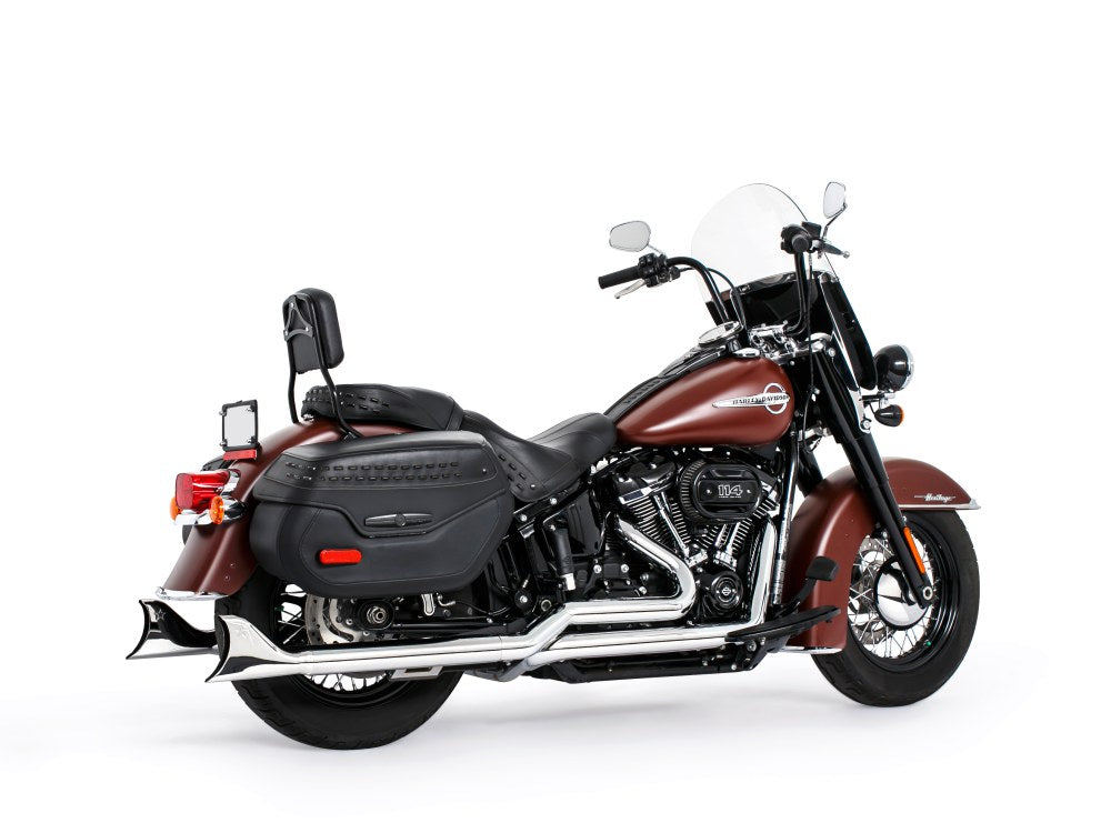 33in. True Dual SharkTail Exhaust - Chrome. Fits Softail 2018up.