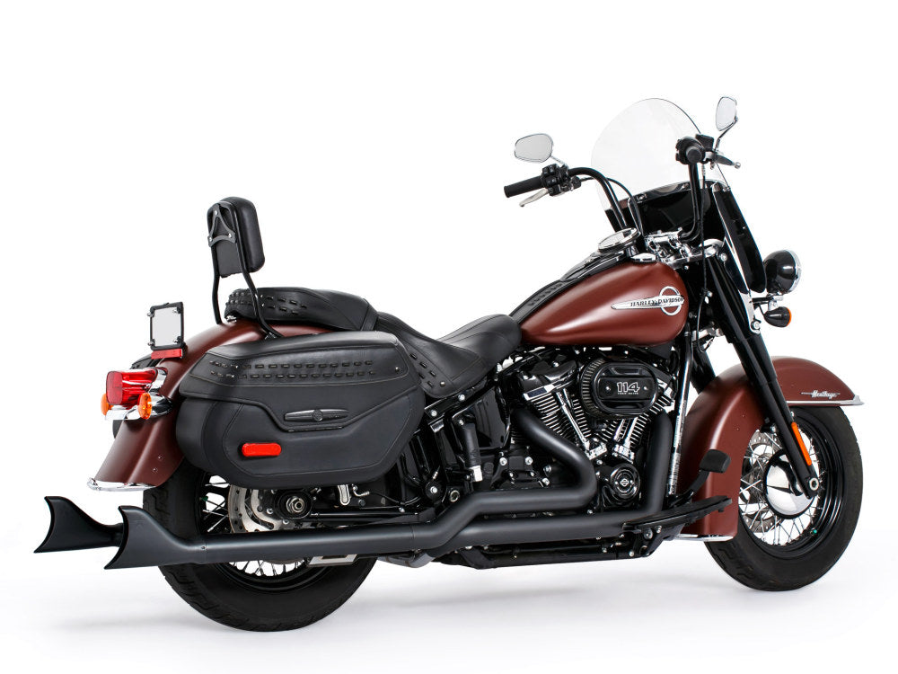 36in. True Dual SharkTail Exhaust - Black. Fits Softail 2018up.