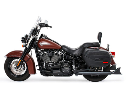 36in. True Dual SharkTail Exhaust - Black. Fits Softail 2018up.