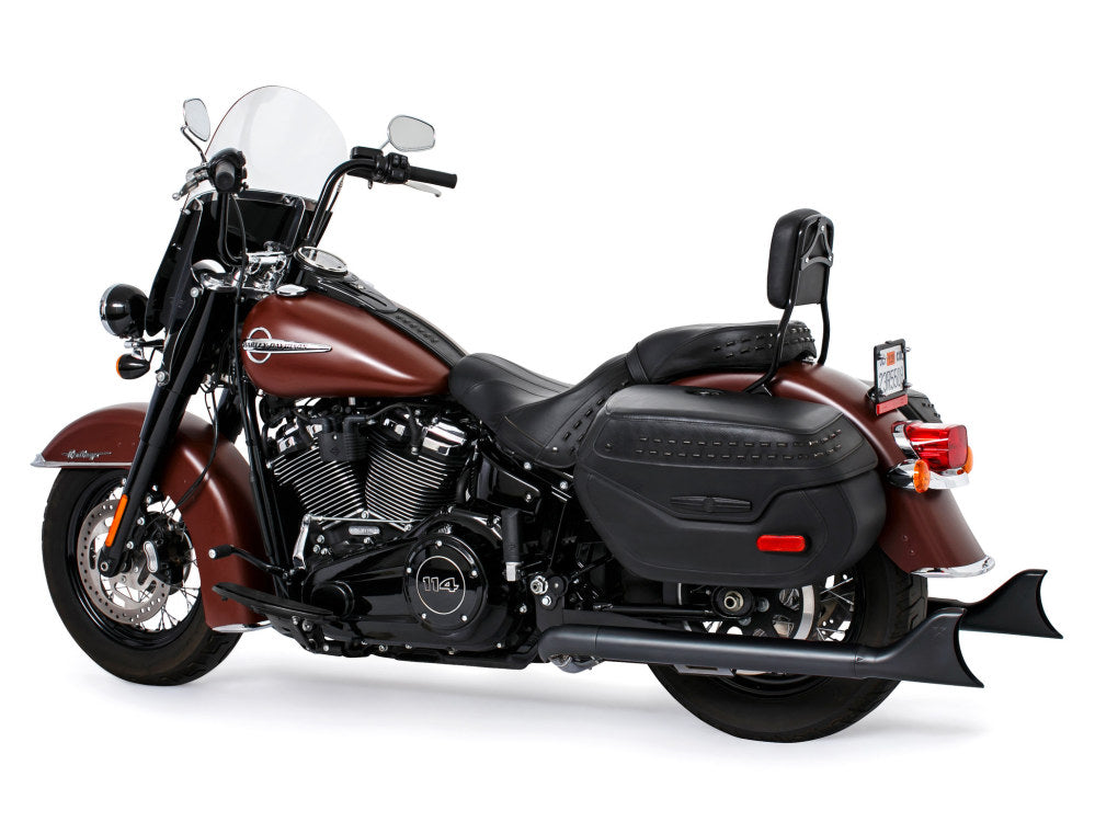 36in. True Dual SharkTail Exhaust - Black. Fits Softail 2018up.