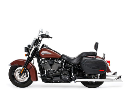 39in. True Dual SharkTail Exhaust - Chrome. Fits Softail 2018up.