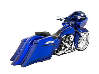 Turnout 2-into-1 Exhaust - Chrome with Black End Cap. Fits Touring 2017up.