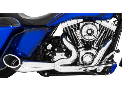 Turnout 2-into-1 Exhaust - Chrome with Black End Cap. Fits Touring 2017up.