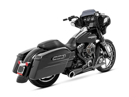 Turnout 2-into-1 Exhaust - Black with Black End Cap. Fits Touring 2017up.