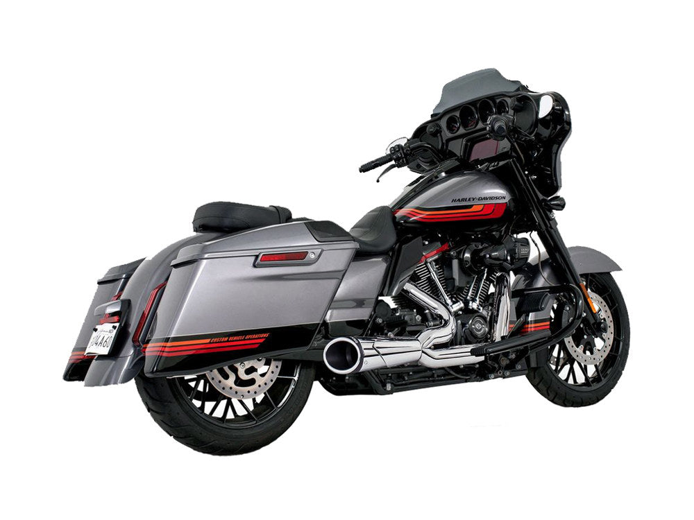 Combat Exhaust - Chrome with Black End Cap. Fits Touring 2017up.