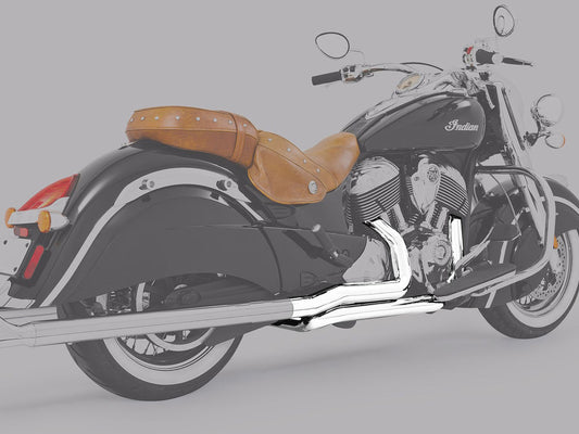 True Dual Headers - Chrome. Fits Indian Tourer 2014up.
