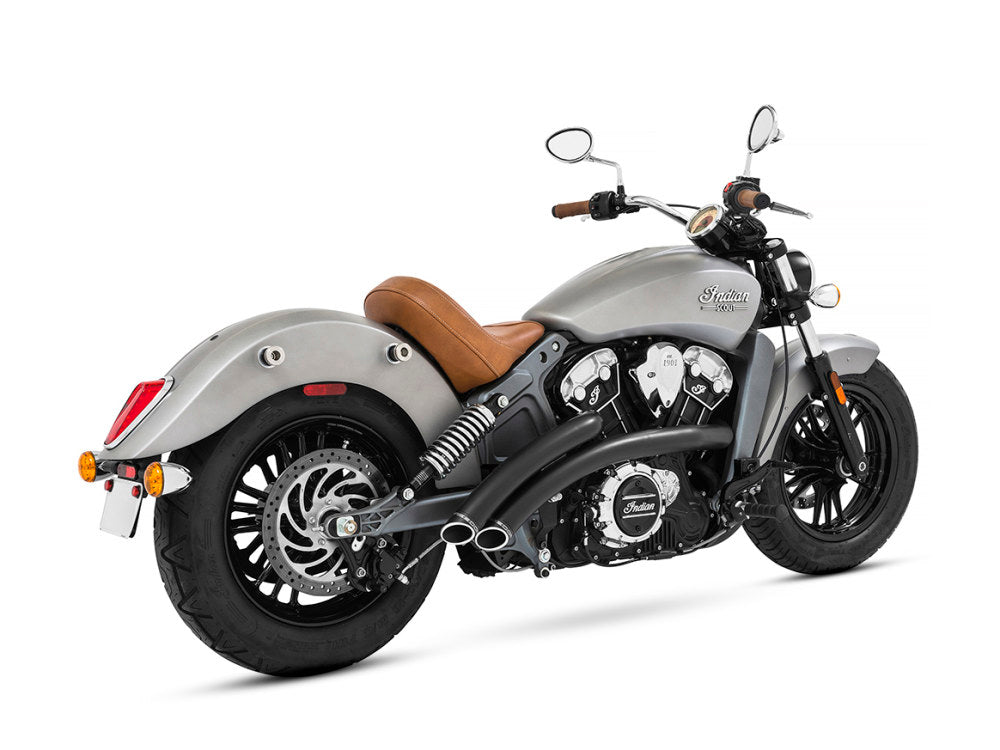 Radical Radius Exhaust - Black with Black End Caps. Fits Indian Scout 2015-2024