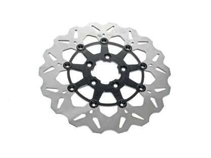11.8in. Front Wave Floating Disc Rotor - Black. Fits Dyna 2006-2017, Softail 2015up, Sportster 2014-2021 & Some Touring 2008-2023
