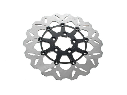 11.8in. Front Wave Floating Disc Rotor - Black. Fits Dyna 2006-2017, Softail 2015up, Sportster 2014-2021 & Some Touring 2008-2023