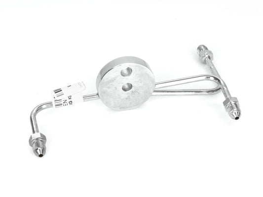 AN3 Front Dual Disc Brake Tee - Chrome. Fits Narrow Glide Front Ends with Dual Disc Rotors.