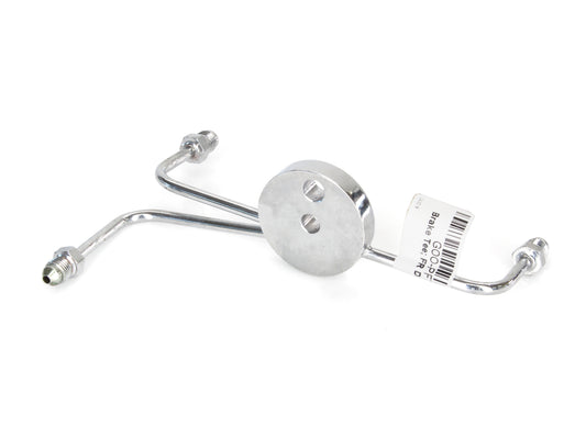 AN3 Front Dual Disc Brake Tee - Chrome. Fits Narrow Glide Front Ends with Dual Disc Rotors.