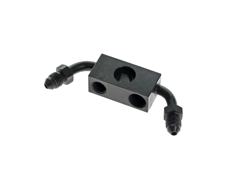 ABS Front Brake Line Adapter - Black. Fits Dyna 2012-2017 with Single Disc