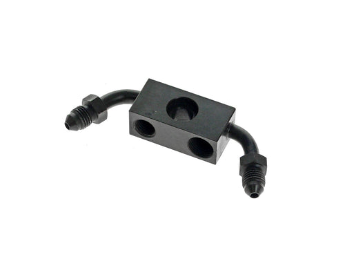ABS Front Brake Line Adapter - Black. Fits Dyna 2012-2017 with Single Disc
