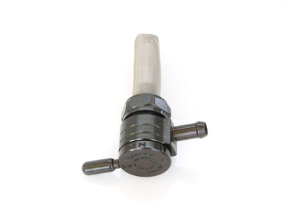 High-Flow Fuel Tap / Petcock with 22mm Thread & 5/16in. Inward Facing fuel Outlet - Black. Fits Softail 1984-2006, Dyna 1991-2006, FXR 1982-1994, Touring 1988-2006, Sportster 1975-2006 & 4Spd Big Twin 1975-1986