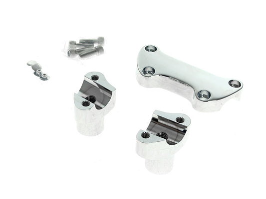 2in. Straight Risers with Top Clamp & Hardware - Chrome. Fits 1in. Handlebar