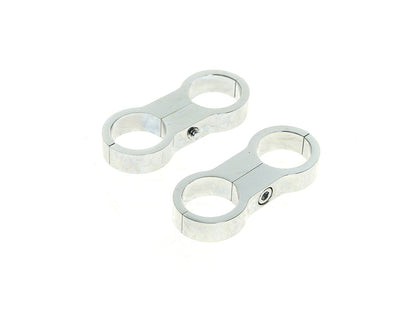 Oil Cooler Standoff Clamps - Chrome. Fits 1-1/8in. Frame