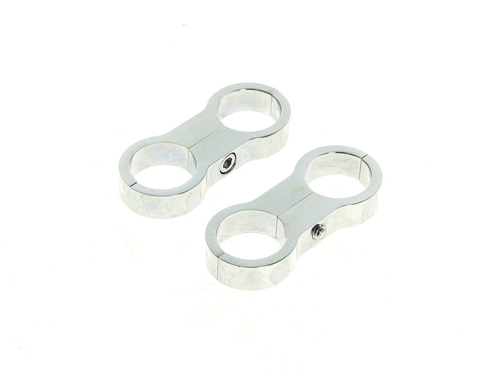 Oil Cooler Standoff Clamps - Chrome. Fits 1-1/8in. Frame