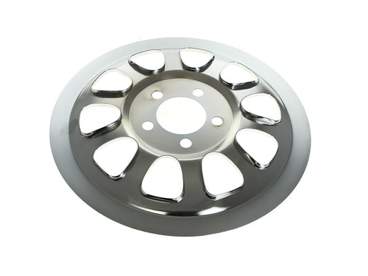 Rear Pulley Cover - Chrome. Fits Dyna 2006-2017 & Softail 2007up with 66 Teeth Rear Pulley