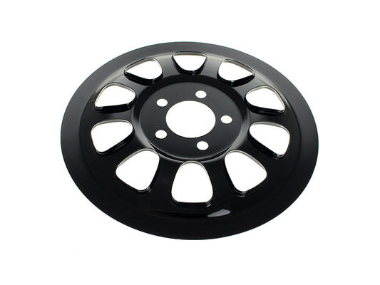 Rear Pulley Cover - Gloss Black. Fits Dyna 2006-2017 & Softail 2007up with 66 Teeth Rear Pulley