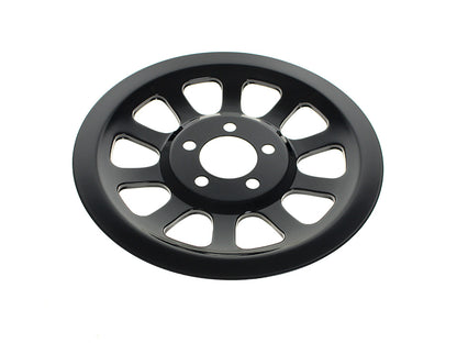 Rear Pulley Cover - Gloss Black. Fits Dyna 2006-2017 & Softail 2007up with 66 Teeth Rear Pulley