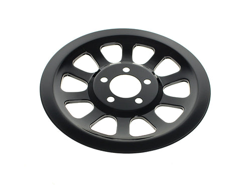 Rear Pulley Cover - Gloss Black. Fits Dyna 2006-2017 & Softail 2007up with 66 Teeth Rear Pulley