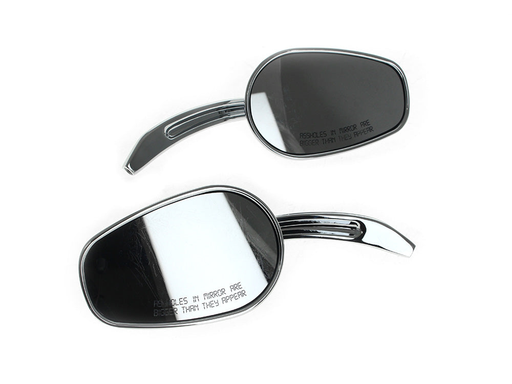 'Asshole' Mirrors with Arrowhead Design - Chrome