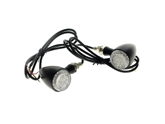 Torpedo Turn Signals with LED Run-Brake-Turn - Black