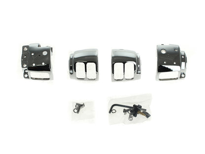 Handlebar Control Kit - Chrome. Fits Big Twin 1996-2010 & Sportster 1996-2003 with Single Disc Front Brake