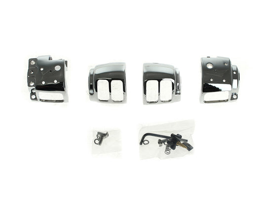Handlebar Control Kit - Chrome. Fits Big Twin 1996-2010 & Sportster 1996-2003 with Single Disc Front Brake