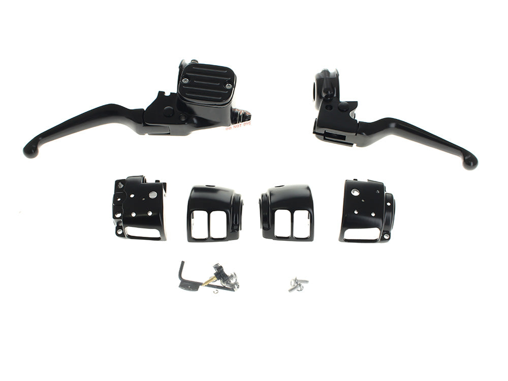 Handlebar Control Kit - Black. Fits Single Disc Softail 2011-2014 & Dyna 2012-2017