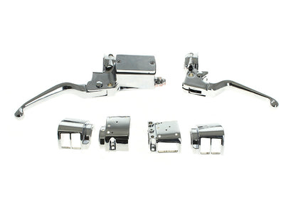Handlebar Control Kit - Chrome. Fits Big Twin & Sportster 1982-1995 Models with Single Disc Rotors