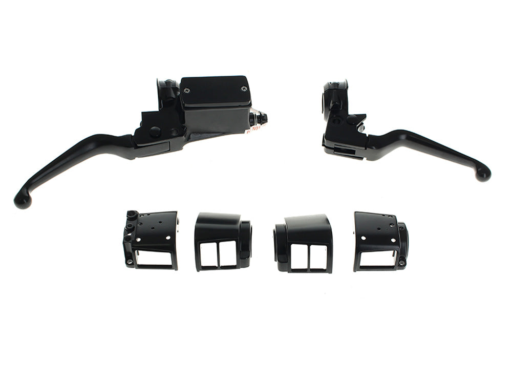 Handlebar Control Kit - Black. Fits Big Twin & Sportster 1982-1995 Models with Single Disc Rotors