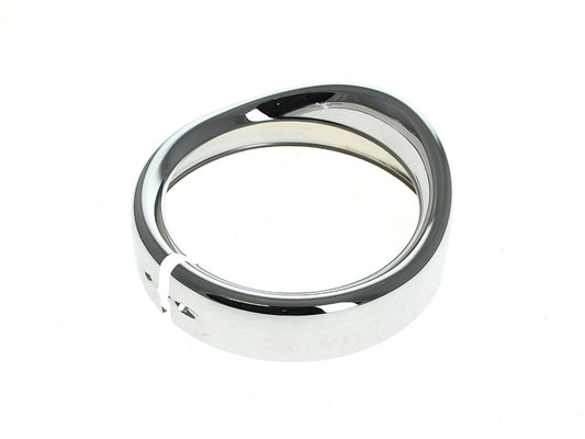 Peaked Visor Style 7in. Headlight Trim Ring - Chrome. Fits FLH Touring 1983-2013, Road King 1994up, Dyna Switch Back 2012-2016 & FL Softail with Nacelle 1986-2017