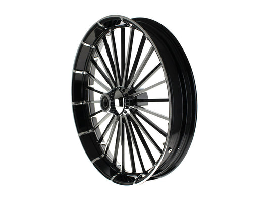 23in. x 3.75in. FXBR3/Breakout Replica Wheel - Black Anodize, Polished Rim & Spoke Edge, Chrome Hub Kit. Fits Breakout 2013up.