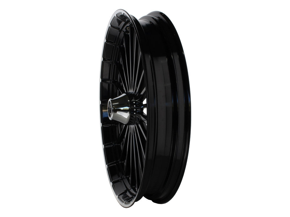 23in. x 3.75in. Ranger/Turbine Replica Wheel - Black Anodize, Polished Rim Edge, Chrome Hub Kit. Fits Breakout 2013up.