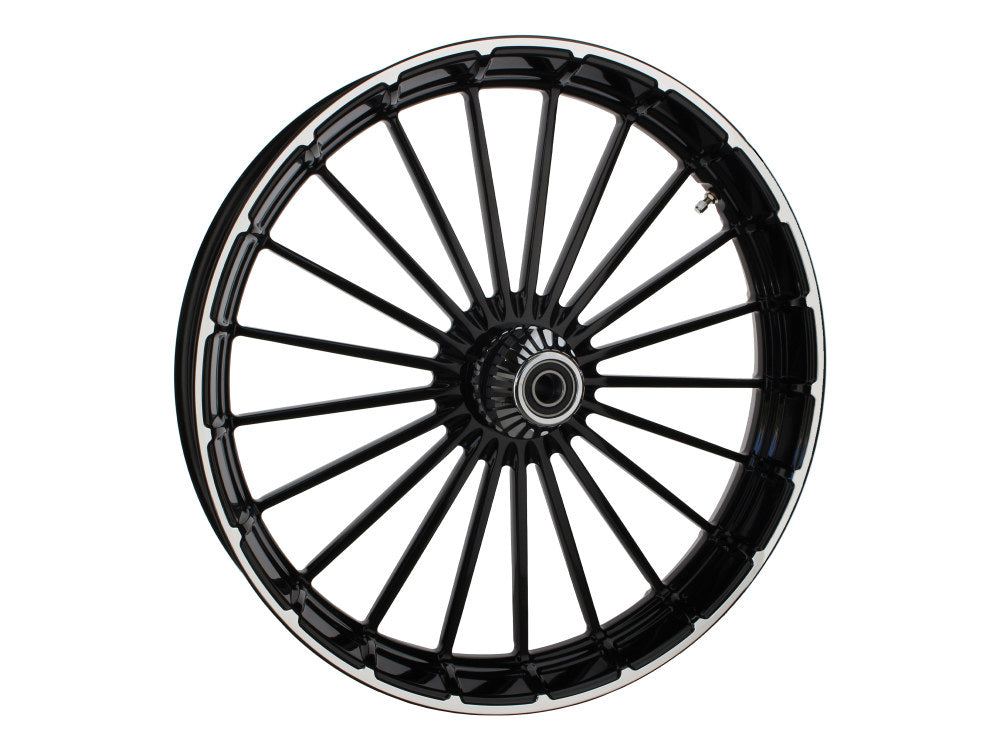 23in. x 3.75in. Ranger/Turbine Replica Wheel - Black Anodize, Polished Rim Edge, Chrome Hub Kit. Fits Breakout 2013up.