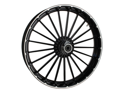 23in. x 3.75in. Ranger/Turbine Replica Wheel - Black Anodize, Polished Rim Edge, Chrome Hub Kit. Fits Breakout 2013up.
