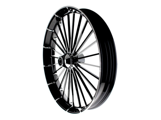 26in. x 3.75in. FXBR3/Breakout Replica Wheel - Black Anodize, Polished Rim & Spoke Edge, Chrome Hub Kit. Fits Breakout 2013up.