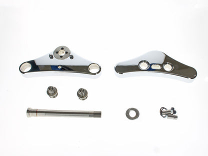 3 Degree Raked 39mm Wide Glide Conversion Triple Tree Kit - Chrome. Fits Sportster 2004-2013.