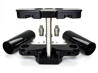 4 Degree Raked Triple Tree Kit - Black. Fits FL Softail 1986-2017 with Stock Diameter Front Wheel