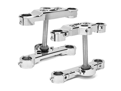 6 Degree Raked Triple Tree Kit - Chrome. Fits Fat Boy 2018up with 26in. Wheel Upgrade or Trike Conversion.