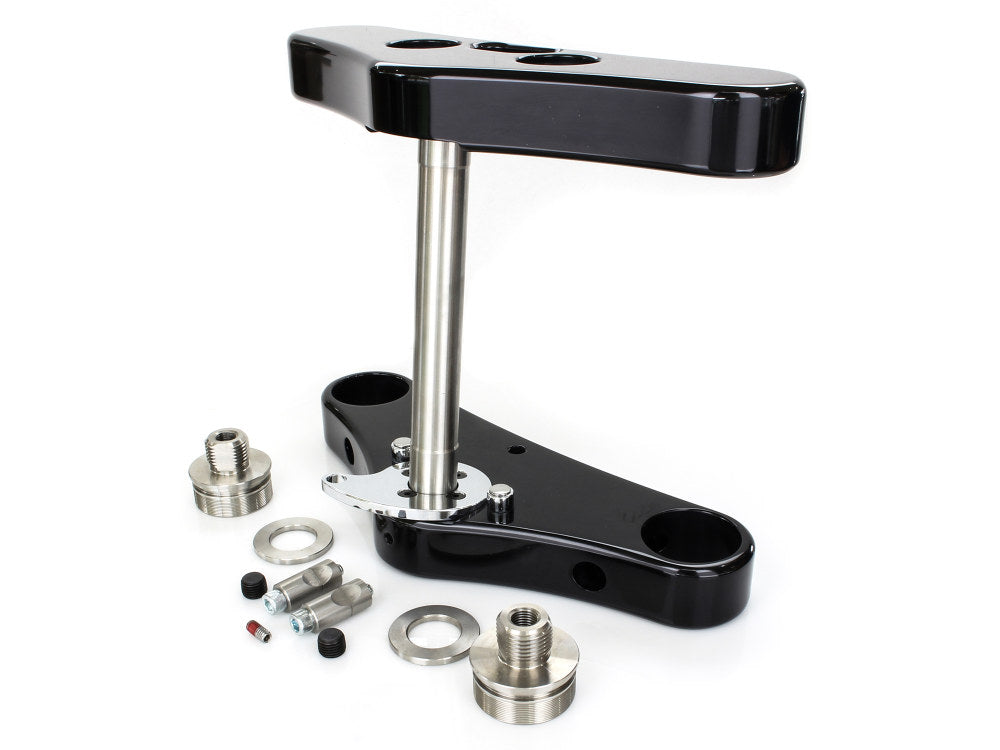 5 Degree Raked Wide Glide Triple Tree Kit - Black. Fits Dyna 2006-2011 & Dyna Wide Glide 2006-2017 with 23in. Wheel Upgrade.