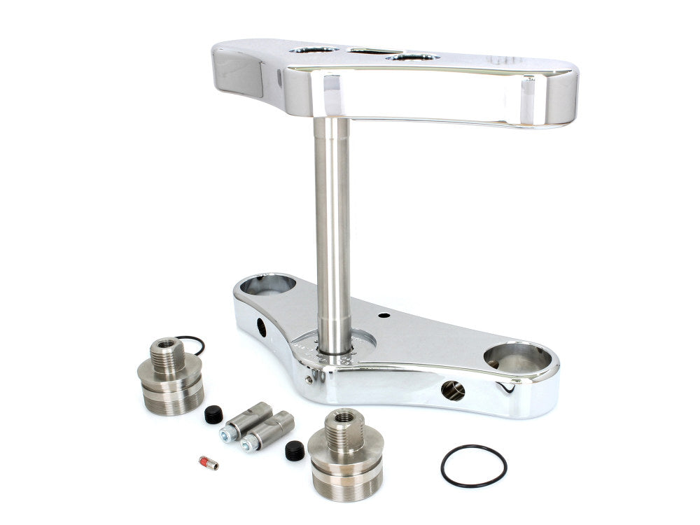 3 Degree Raked Wide Glide Conversion Triple Tree Kit - Chrome. Fits Rocker 2008-2010.