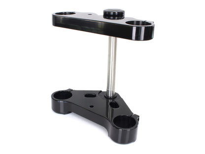 6 Degree Raked Triple Tree Kit - Black. Fits V-Rod 2012-2017 with 23in. Wheel Upgrade & Custom Bottom Mount Headlight.