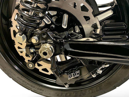 Dominator Rear Axle Adjuster Kit with Dual Shock Positions - Black. Fits Touring 2009up