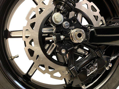 Dominator Rear Axle Adjuster Kit with Dual Shock Positions - Black. Fits Touring 2009up