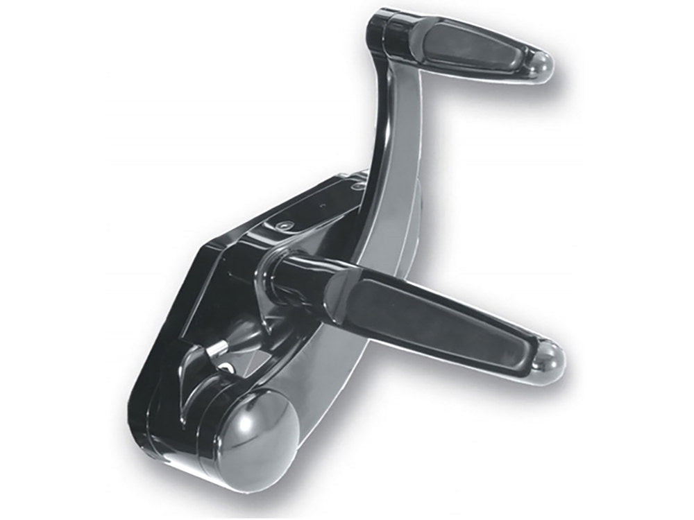 Standard Length Forward Controls with Folding Rubber Inlay Pegs - Black. Fits Dyna 1991-2017.